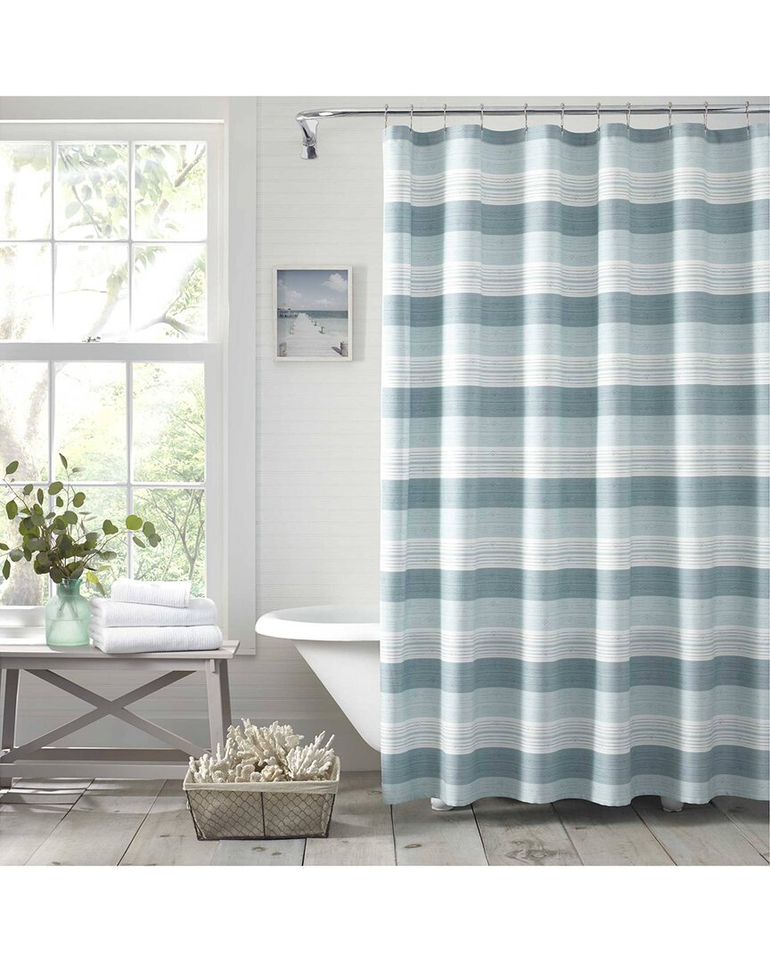 Tommy Bahama Hula Beach Cotton Twill Shower Curtain In Blue