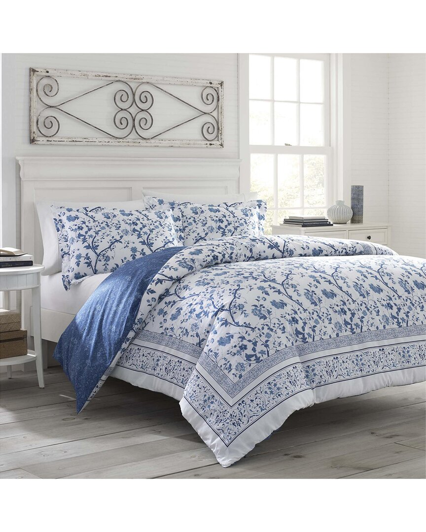 Laura Ashley Charlotte Cotton Comforter Set In Blue