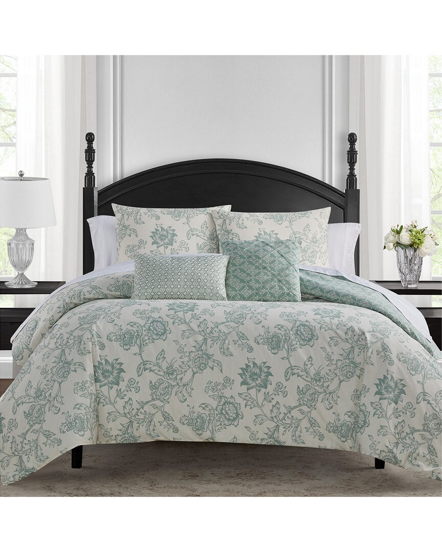 Waterford Etched Floral Comforter Set In Green