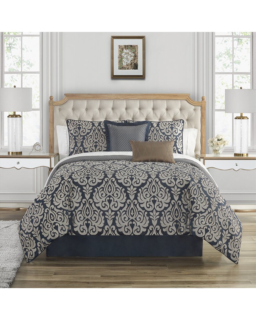 Shop Waterford Dnu Dupe  Bastia Comforter Set In Navy