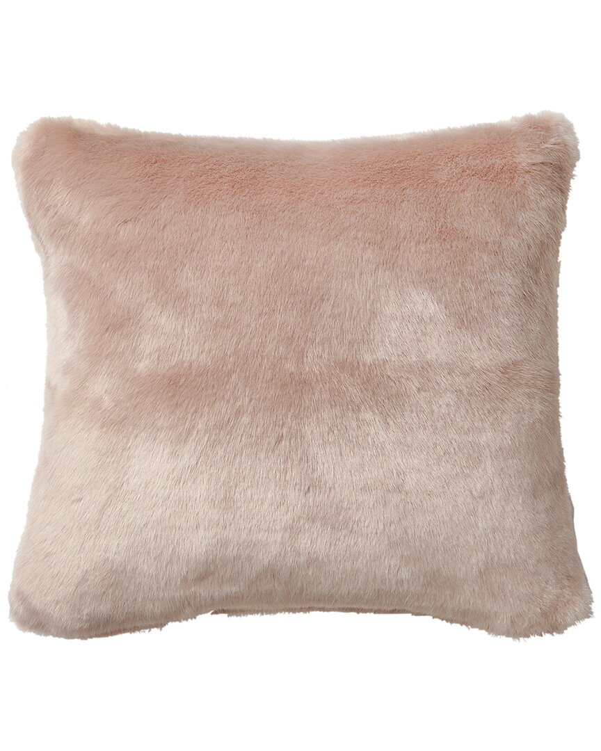 Waterford Travis Faux Fur Pillow In Blush