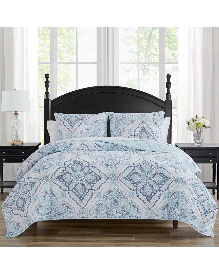 Marquis By Waterford Dnu Dupe  Ares Quilt Set In Blue