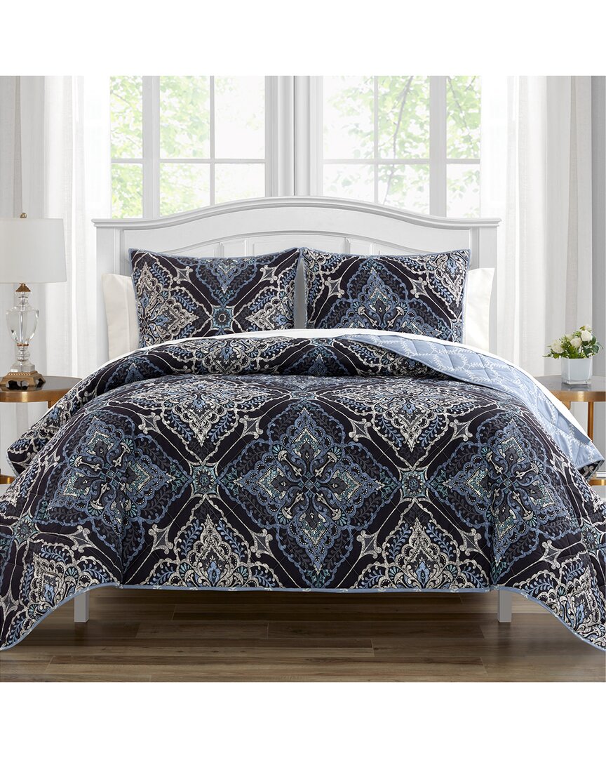 Marquis By Waterford Dnu Dupe  Ares Quilt Set In Navy