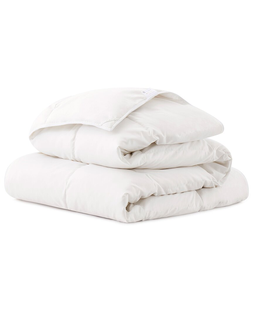 Unikome Lightweight Summer White Goose Down Feather Fiber Comforter Duvet Insert In White