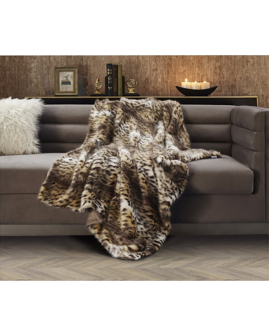 Inspired Home Ayva Fuzzy Throw In Brown