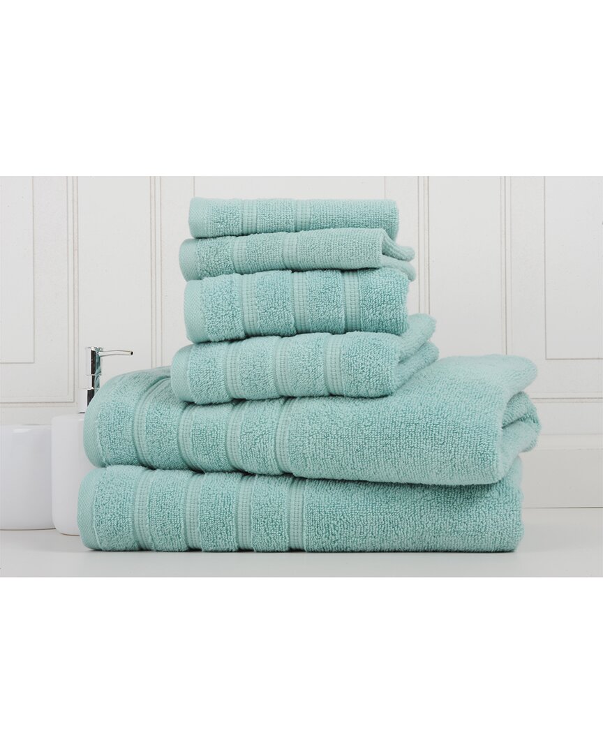 Bibb Home Zero Twist Cotton Towel Set In Blue