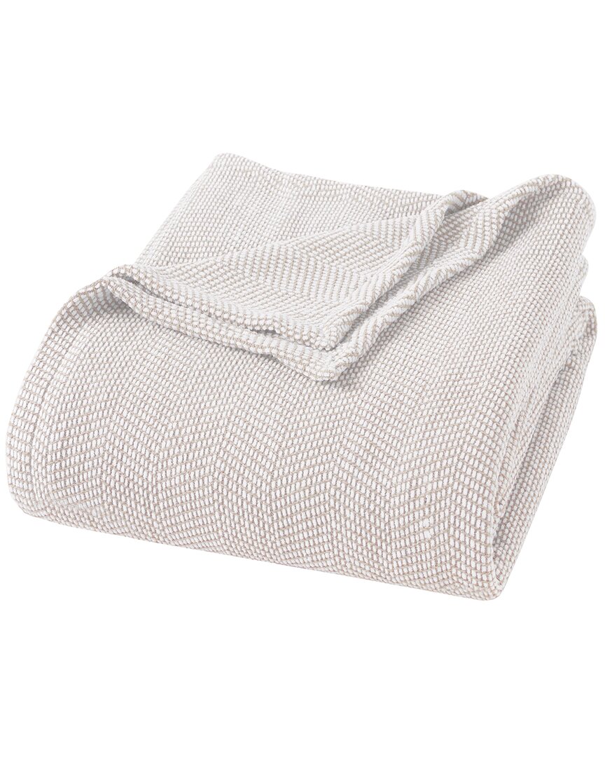 Shop Superior Maya Chenille Herringbone Medium Weight Blanket In Brown