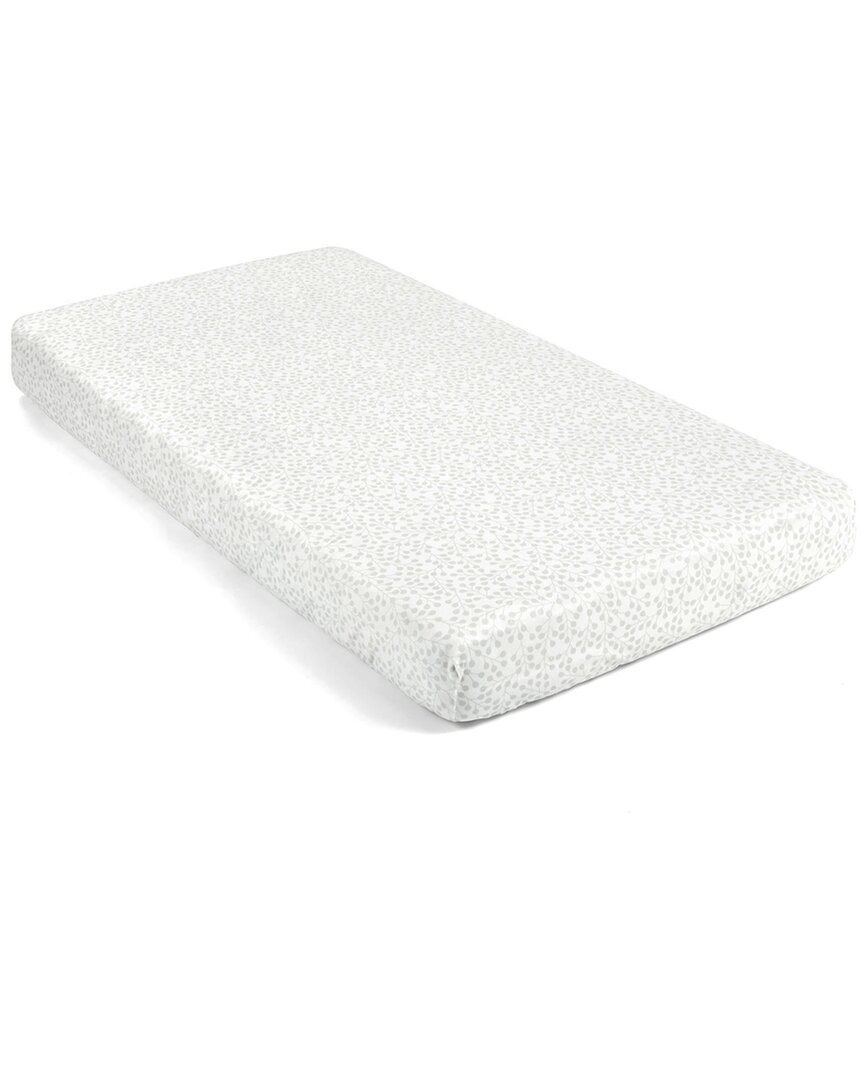 Lush Decor Farmhouse Leaf Branch Soft & Plush Fitted Crib Sheet In Gray