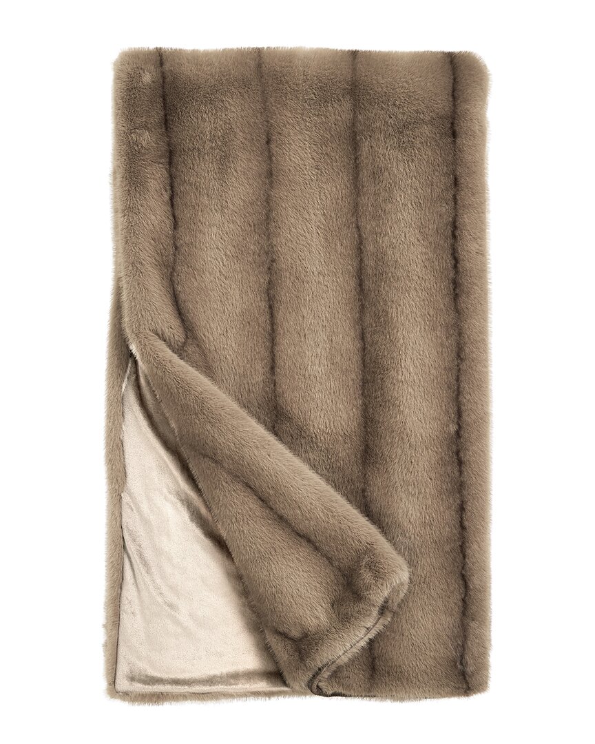 Donna Salyers Fabulous-furs Signature Series Vintage Mink Throw - Brown In Brown