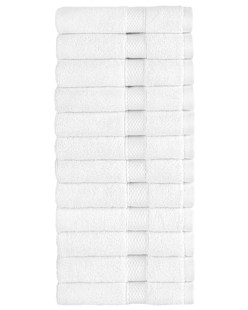 Linum Home Textiles Anovia 12pc Washcloth Set In White