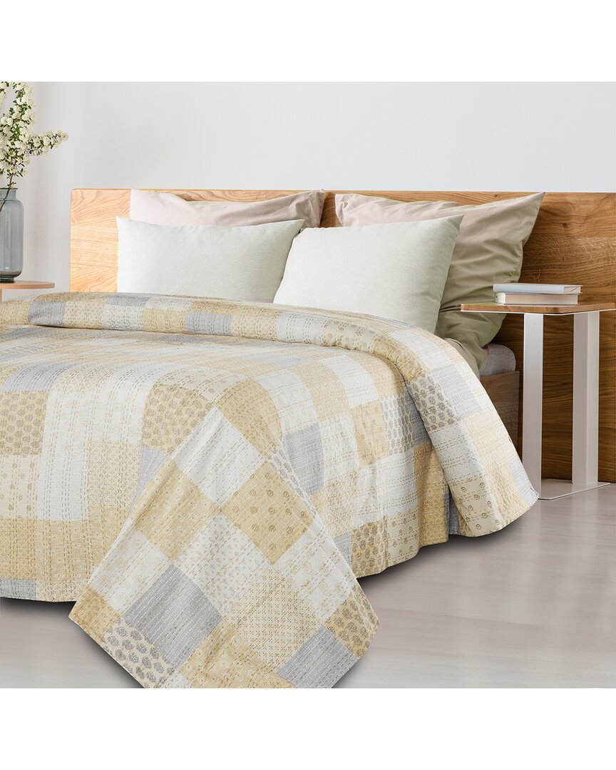 Lr Home Neutral Cottage Kanthaêcoverlet In Cream