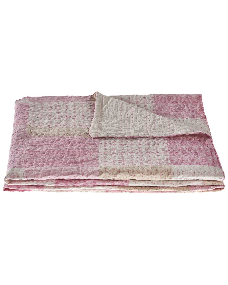 Lr Home Cotton Candy Kantha Throw Blanket In Pink