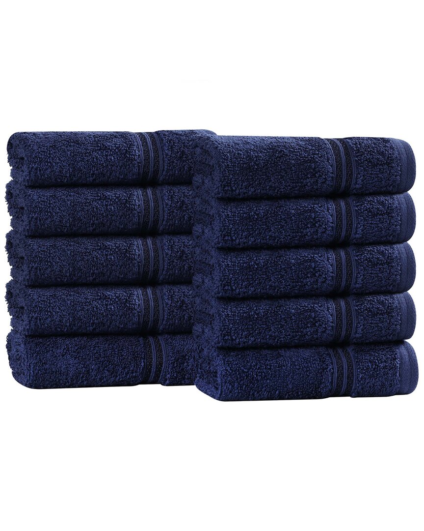 Superior Set Of 10 Heritage Egyptian Cotton Highly Absorbent Solid Ultra Soft  Face Towels