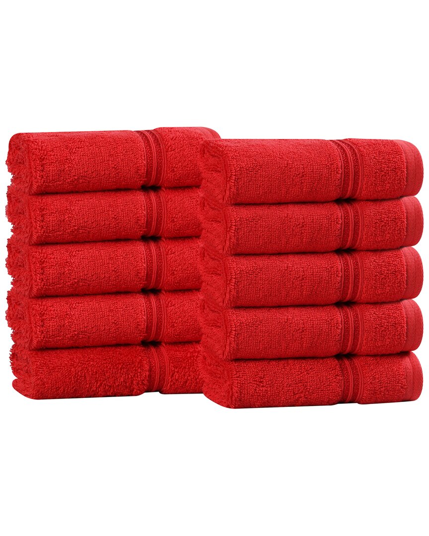 Superior Set Of 10 Heritage Egyptian Cotton Highly Absorbent Solid Ultra Soft Face Towels