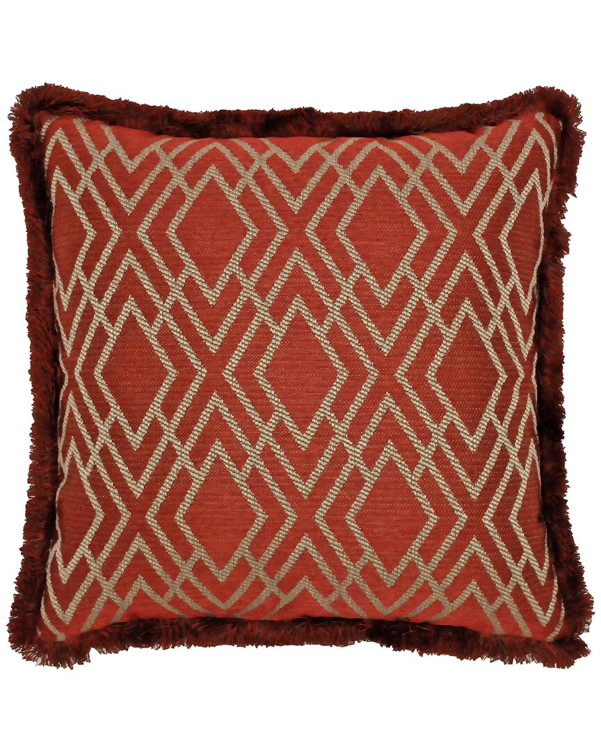 Rose Tree Harrogate Fringed Geometric Reversible Square Pillow