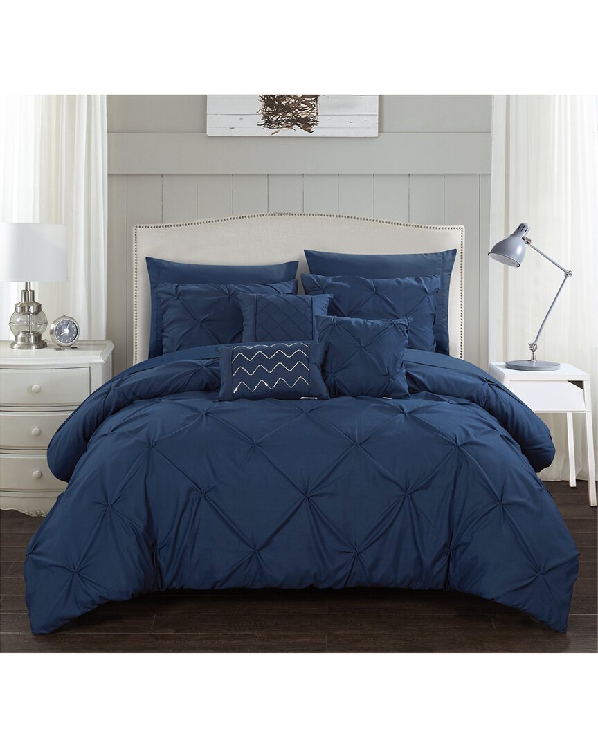 Chic Home Salvatore Bed In A Bag Comforter Set In Navy