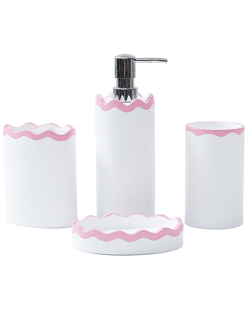 Scout Ric Rac 4 Piece Bath Accessory Set - Pink