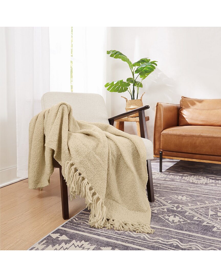 Brooklyn Loom Chunky Boucle Textured Throw Blanket In Neutral