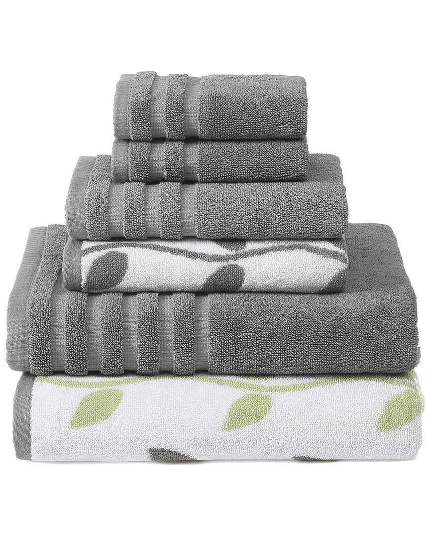 Modern Threads 6pc Vines Yarn Dyed Towel Set