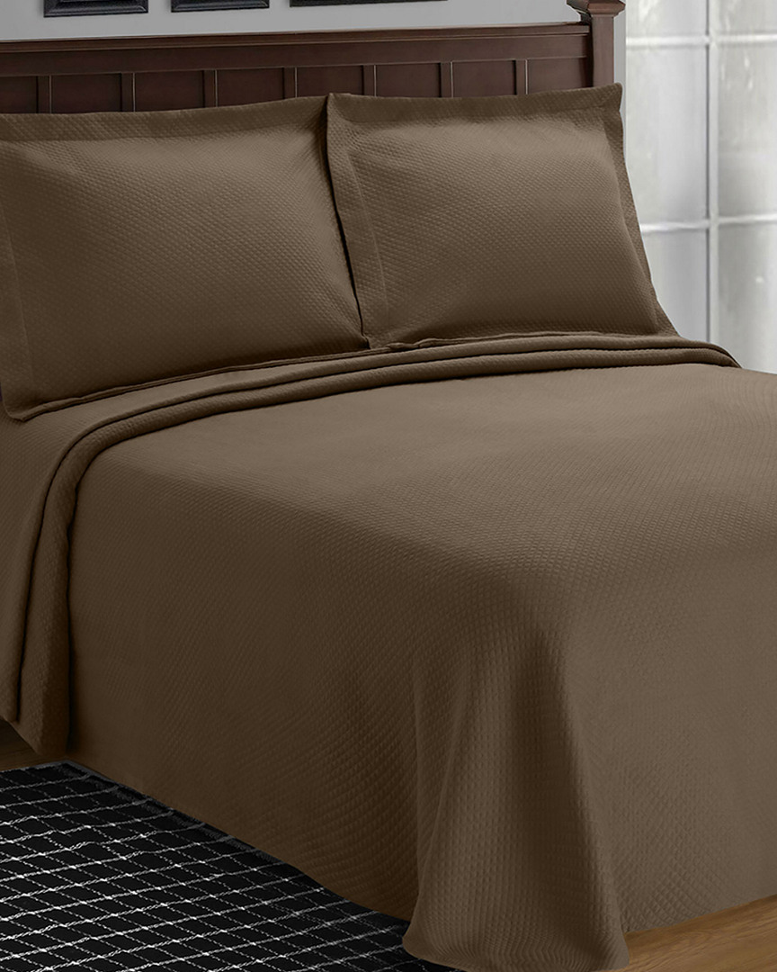 Shop Superior Jacquard Matelasse Diamond Solitaire 3pc Cotton Bedspread Set