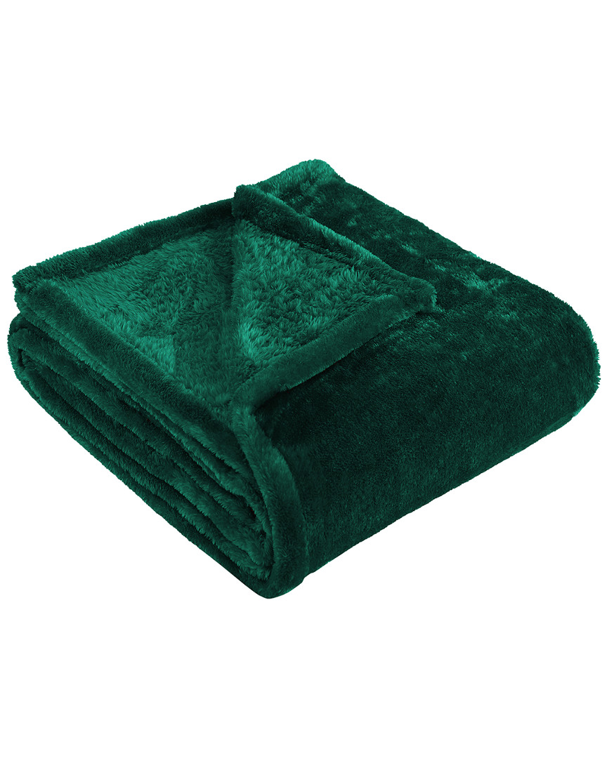 Superior Ultra-plush Fleece Throw Or Couch Wrinkle Resistant Blanket In Evergreen