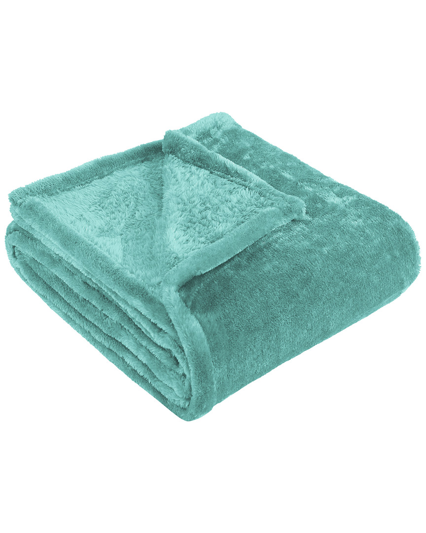 Superior Ultra-plush Fleece Throw Or Couch Wrinkle Resistant Blanket In Turquoise