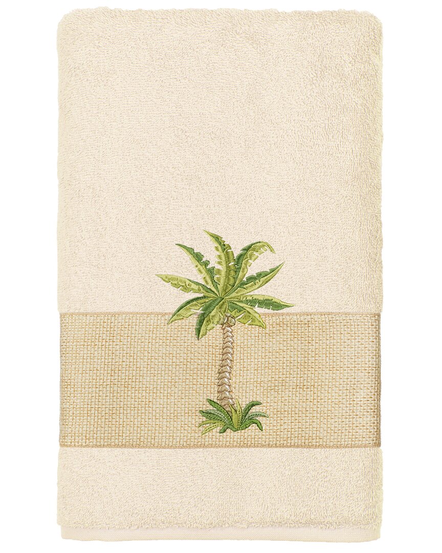Linum Home Textiles Turkish Cotton Colton Embellished Hand Towel In Cream