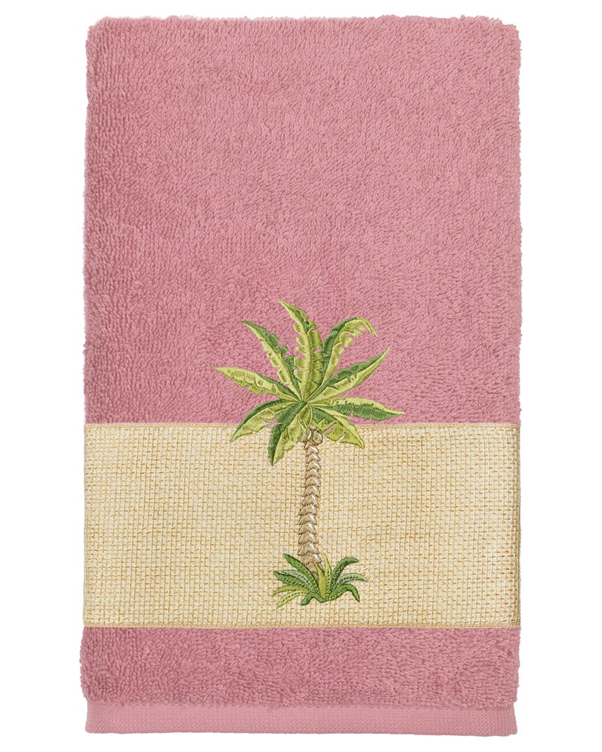 Linum Home Textiles Turkish Cotton Colton Embellished Bath Towel In Rose