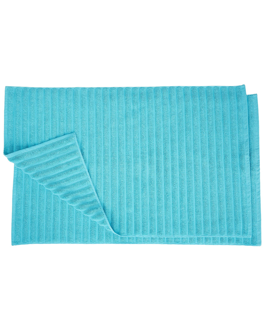 Superior Eco-friendly 2pc Absorbent Bath Mat Set In Aster Blue