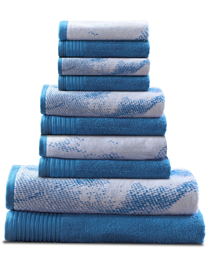 Superior Quick-drying Solid And Marble Effect 10pc Towel Set