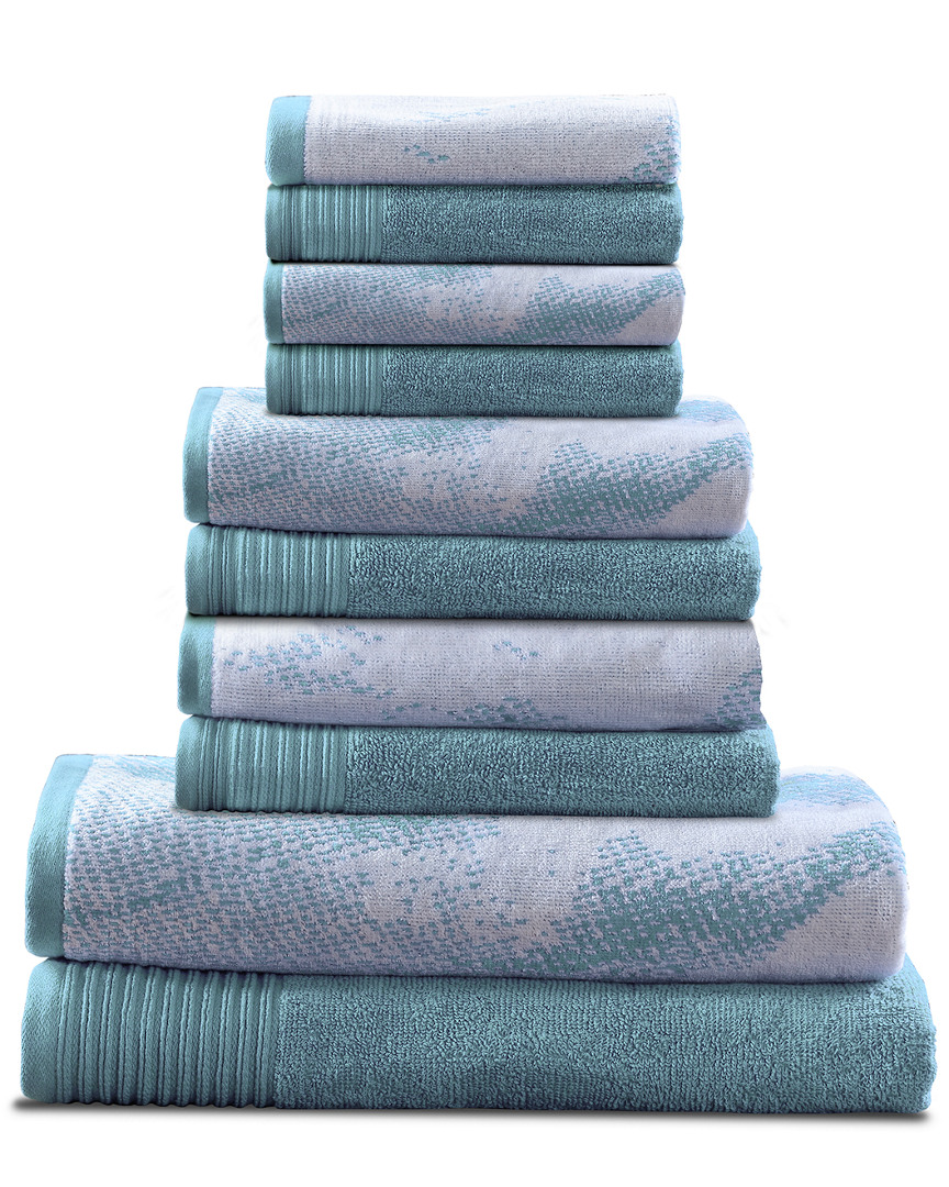 Superior Quick-drying Solid And Marble Effect 10pc Towel Set