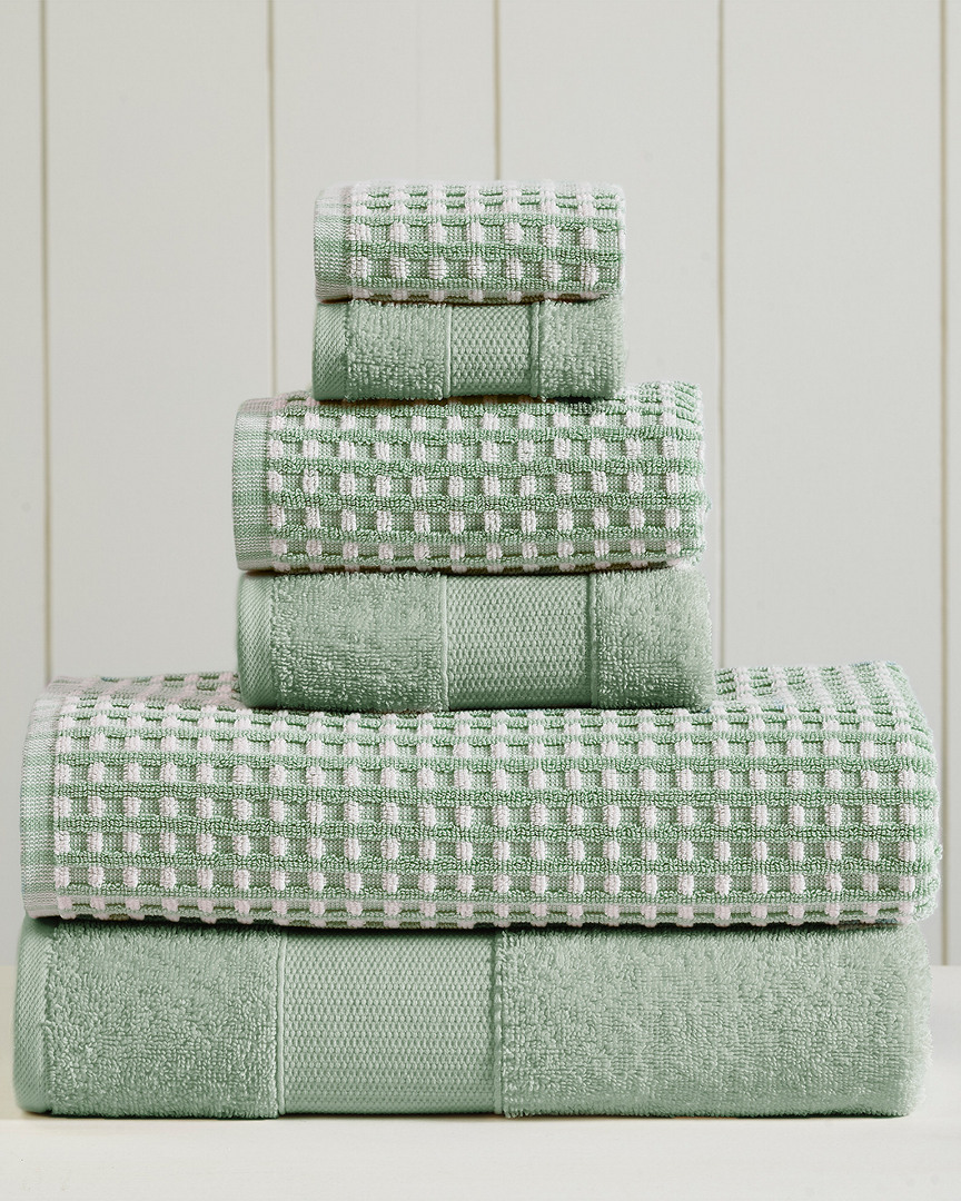 Modern Threads 6-piece Yarn Dyed Cobblestone Jacquard Towel Set