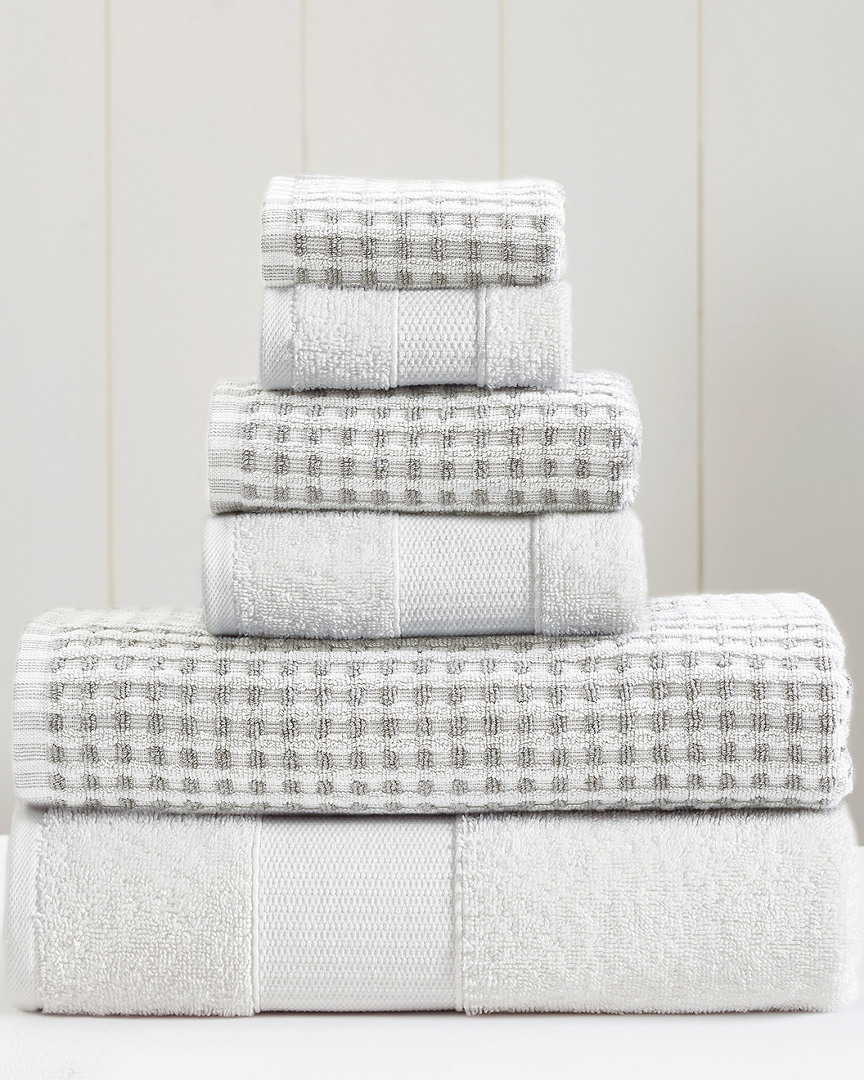 Modern Threads 6pc Yarn-dyed Cobblestone Jacquard Towel Set