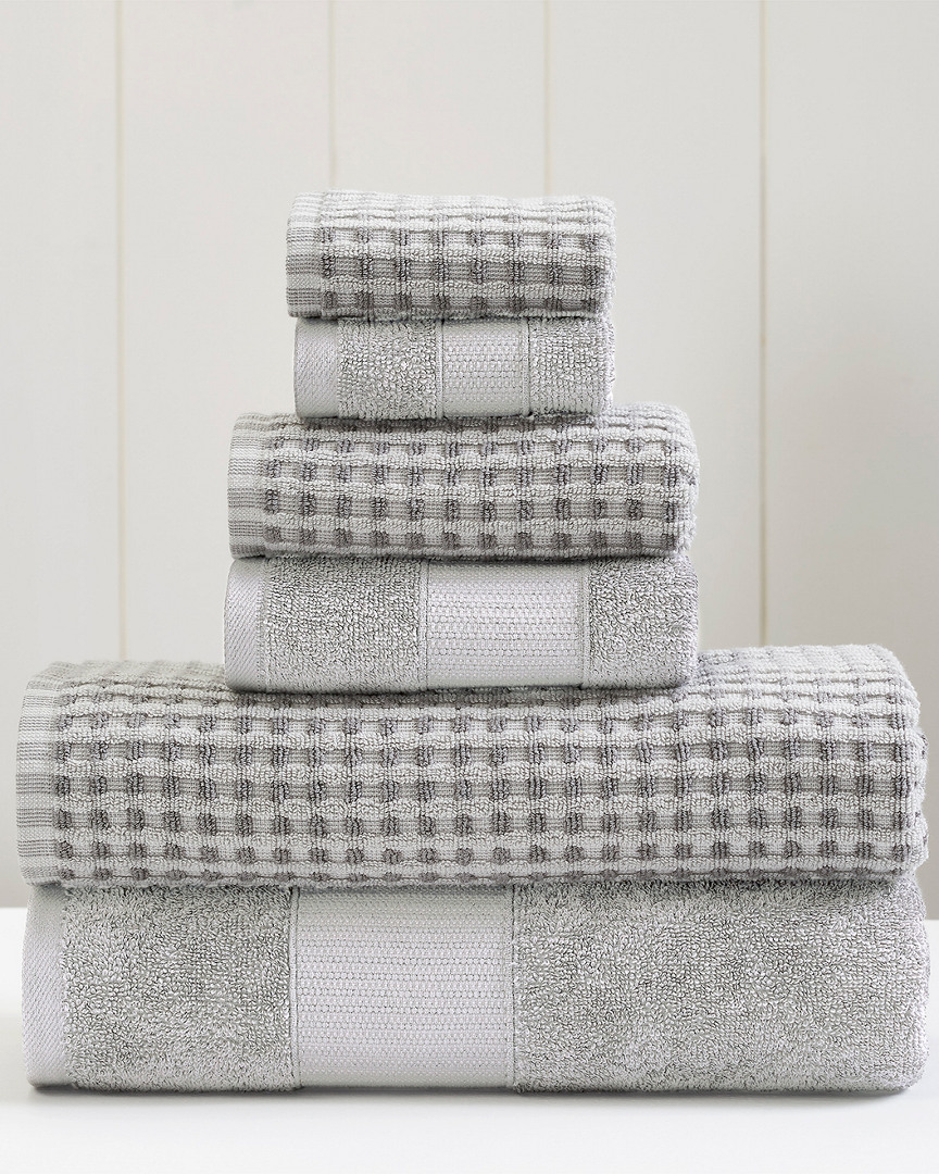 Modern Threads 6-piece Yarn Dyed Cobblestone Jacquard Towel Set