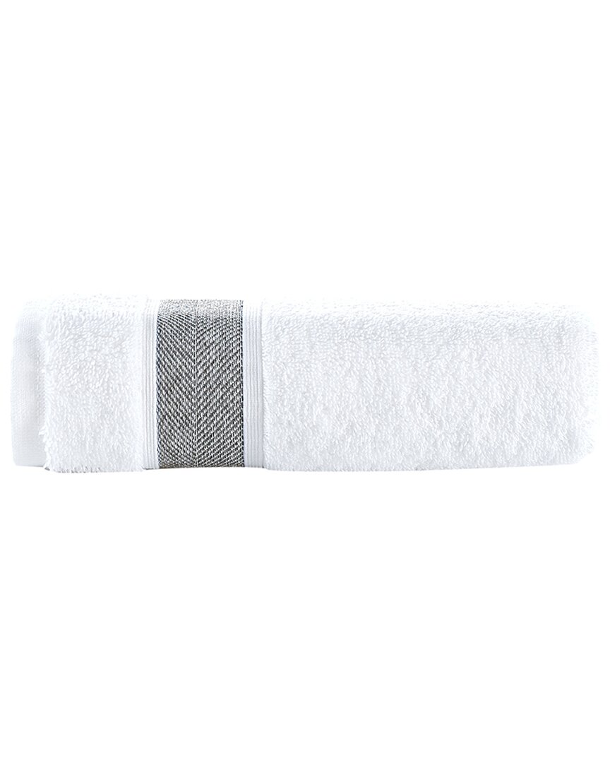 Brooks Brothers Ottoman Rolls Hand Towel In Silver