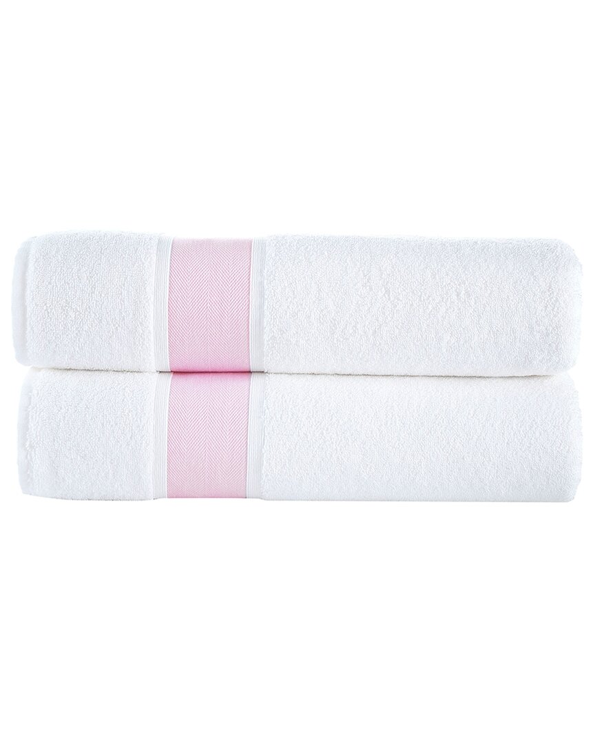 Brooks Brothers Ottoman Rolls 2pc Bath Sheets In Pink