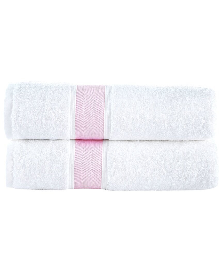 Brooks Brothers Ottoman Rolls 2pc Bath Towels In Pink