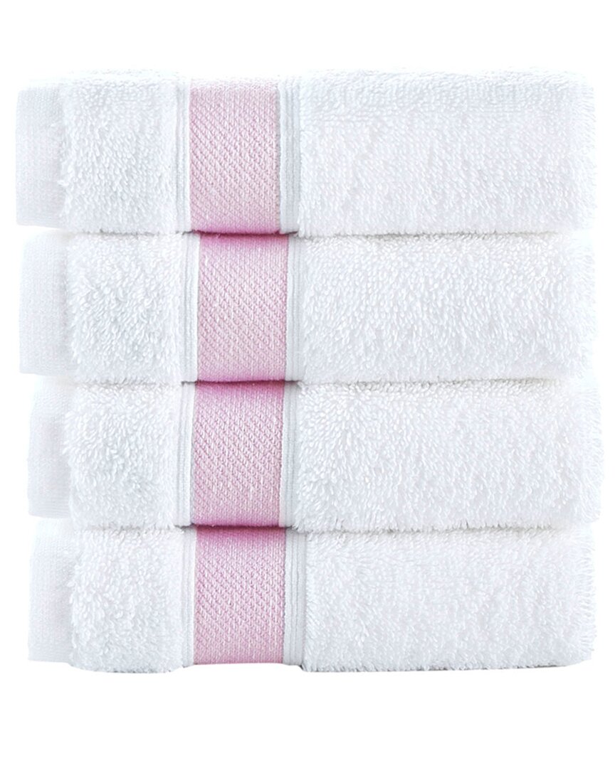 Brooks Brothers Ottoman Rolls 4pc Wash Towels In Pink