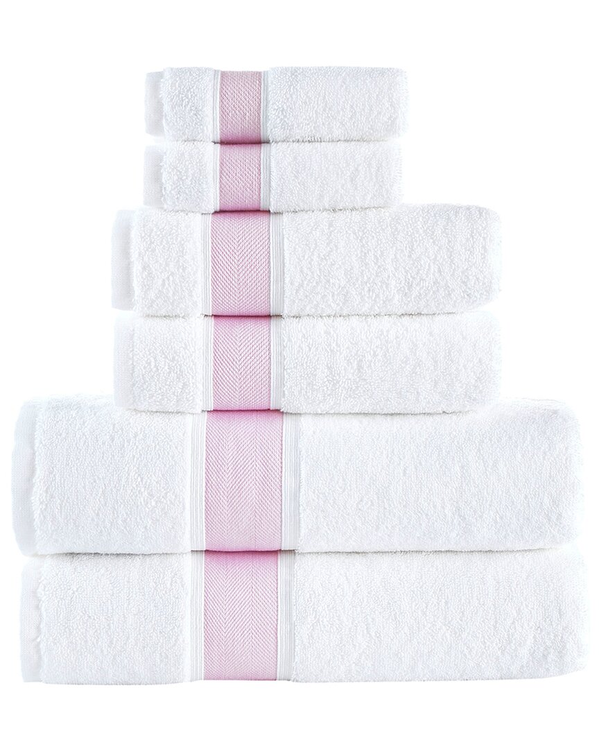 Brooks Brothers Ottoman Rolls 6pc Towel Set In Pink