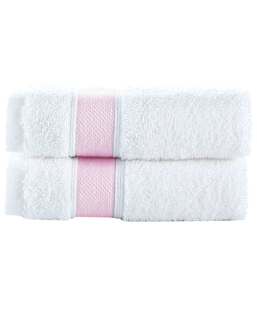 Brooks Brothers Ottoman Rolls 2pc Wash Towels In Pink