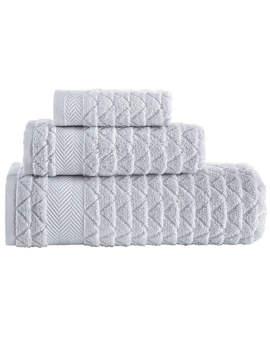Brooks Brothers Herringbone 3pc Towel Set In Silver