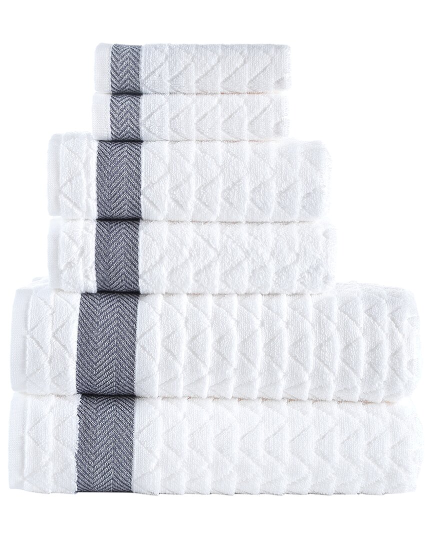 Brooks Brothers Herringbone 6-piece Towel Set In White