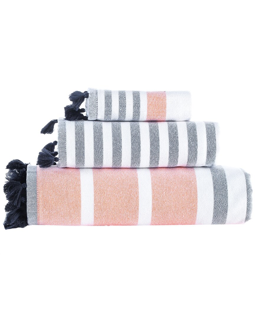 Brooks Brothers Turkish Pesthemal 3pc Towel Set In Orange