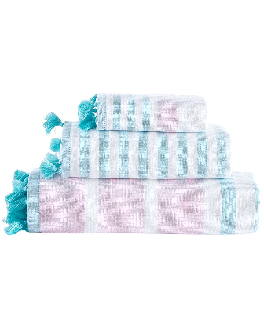 Shop Brooks Brothers Turkish Pesthemal 3pc Towel Set In Pink