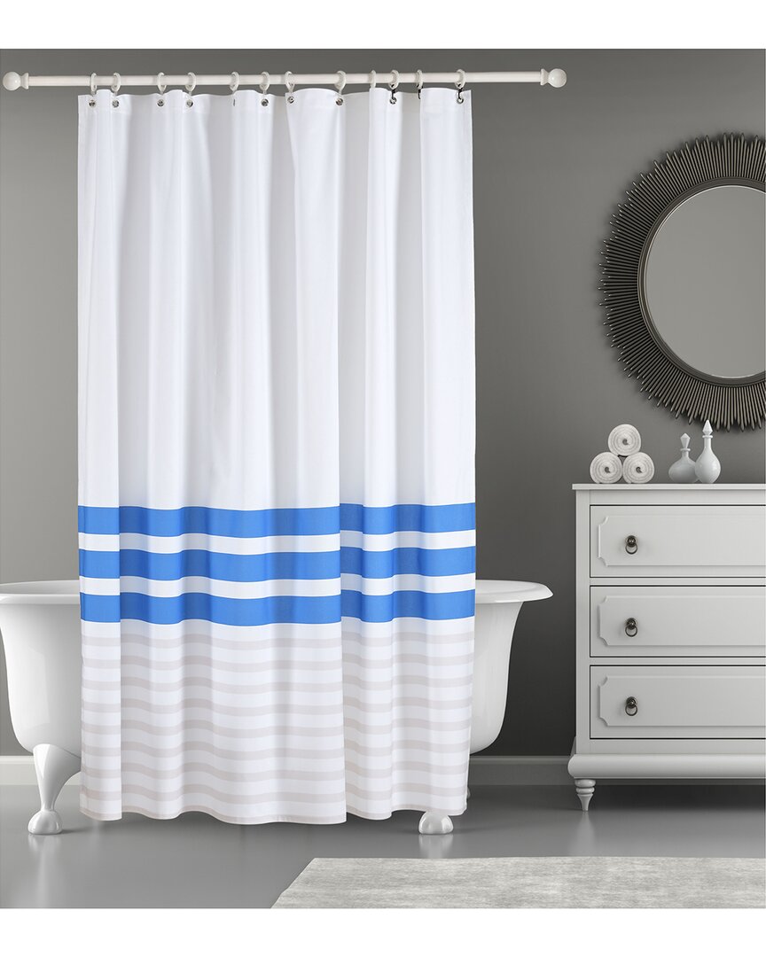 Brooks Brothers Turkish Pesthemal Shower Curtain In Blue