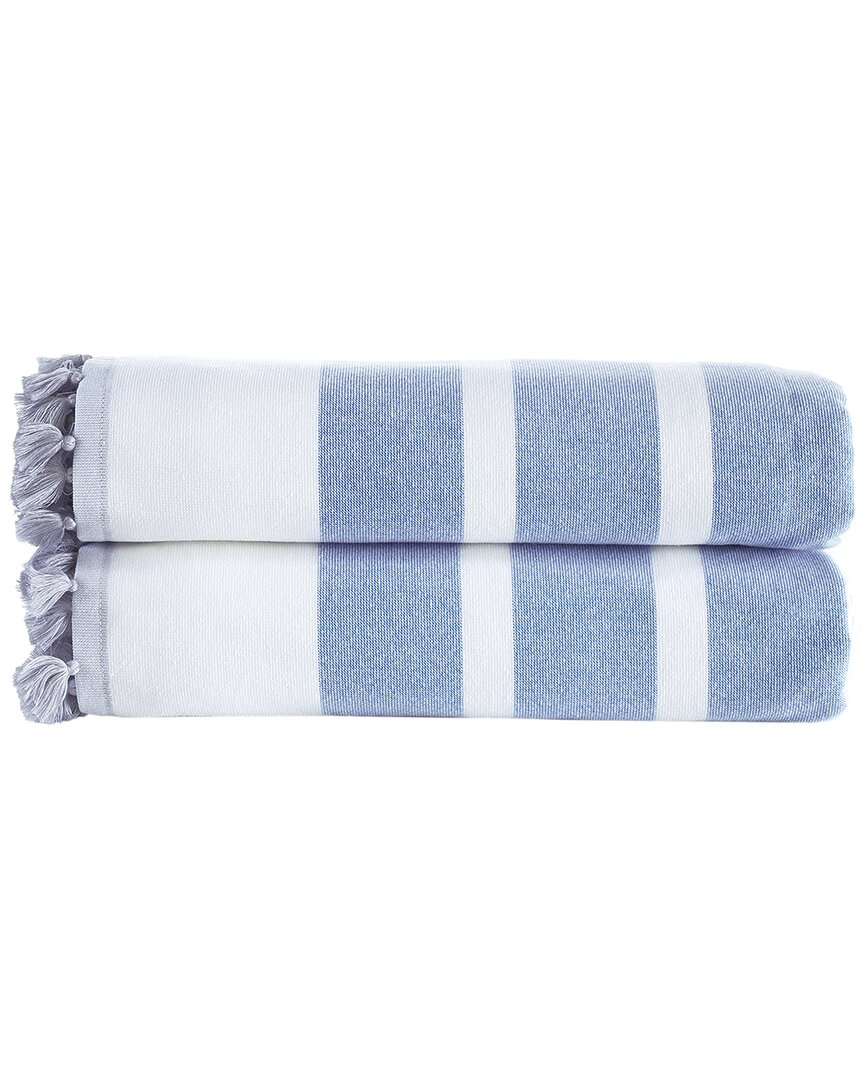 Brooks Brothers Turkish Pesthemal 2 Pcs Bath Sheets In Blue