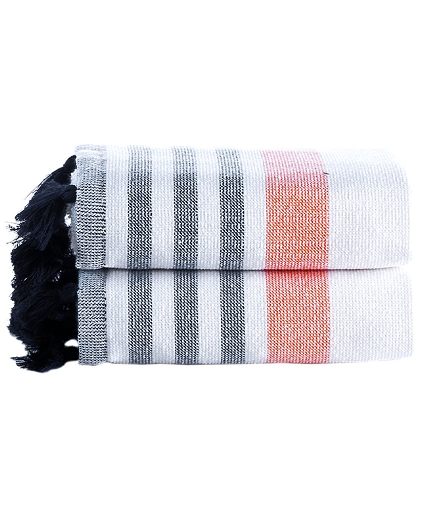 Brooks Brothers Turkish Pesthemal 2pc Wash Towels In Orange