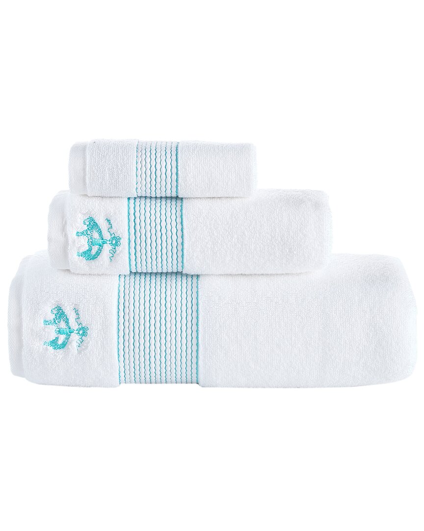 Brooks Brothers Rope Stripe Border 3pc Towel Set In Green
