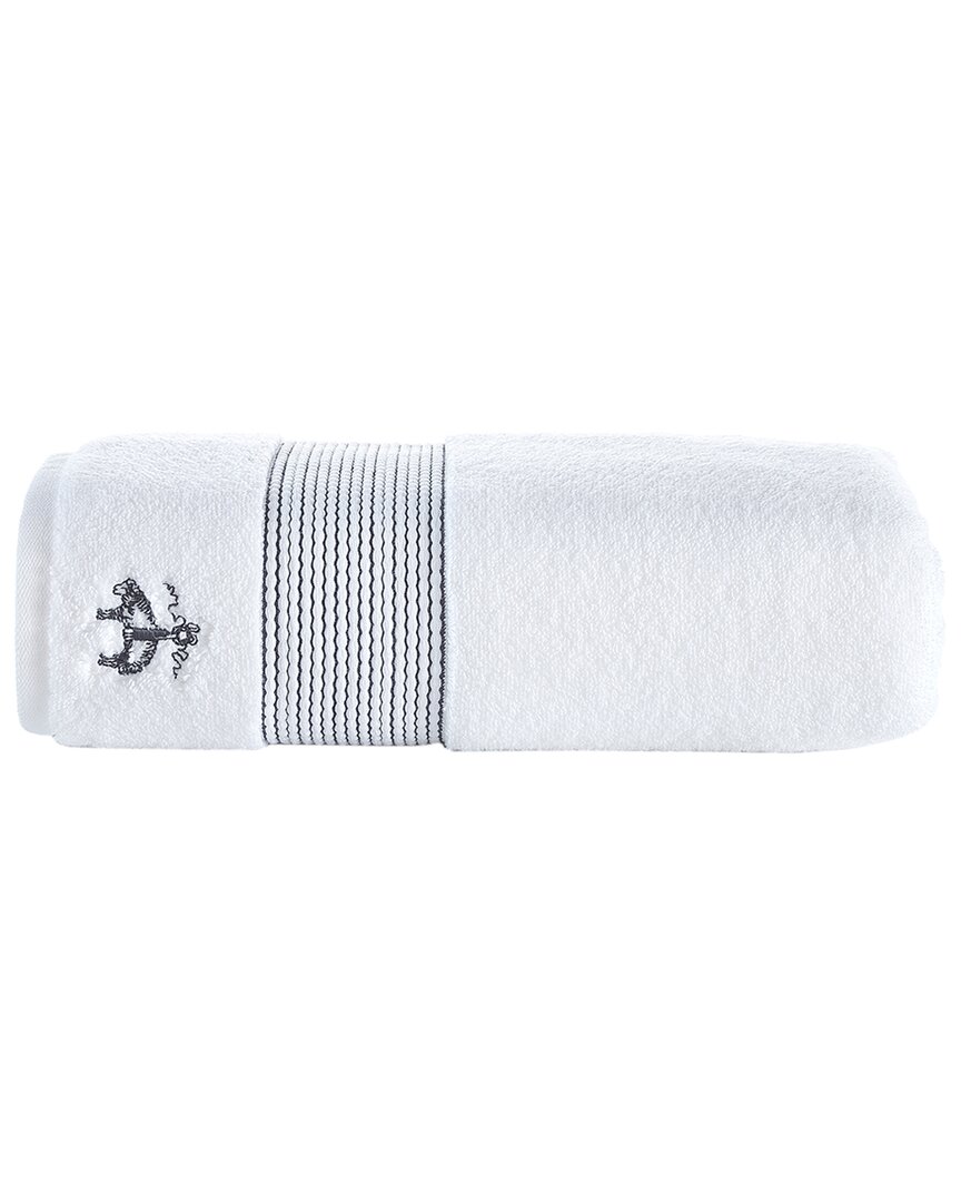 Brooks Brothers Rope Stripe Border Bath Towel In White