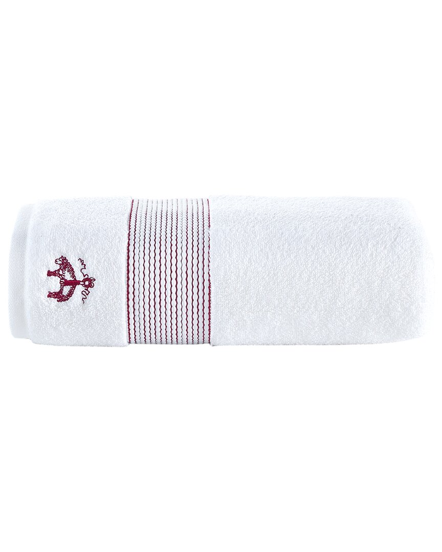 Brooks Brothers Rope Stripe Border Bath Towel In White